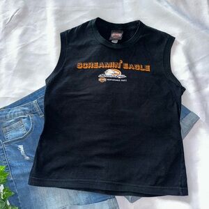 Harley-Davidson Woman’s Black Tank with Orange Logo
